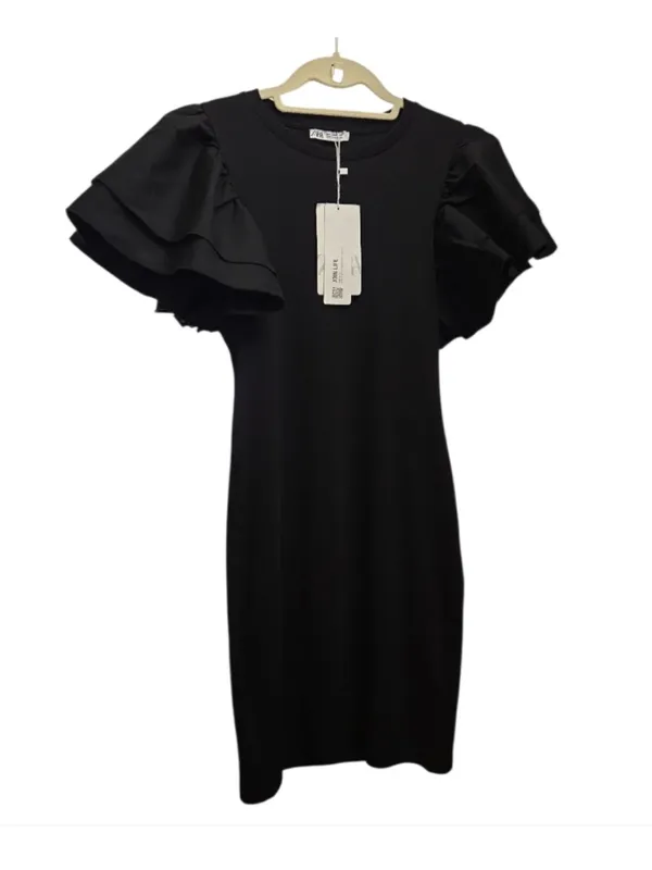 $70 NWOT Zara ribbed ruffle sleeve mini dress, S - Image 7