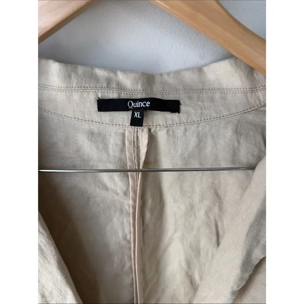 Quince 100% European Linen Structured Blazer Natural Beige - Image 2
