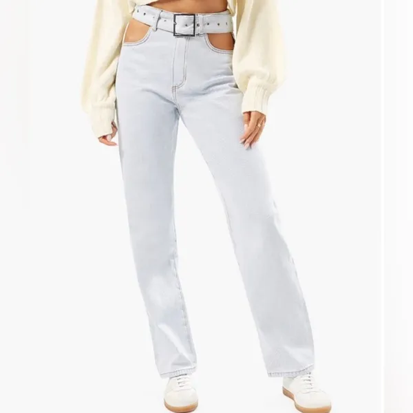 WeWoreWhat Cut Out Straight Jeans - Image 2