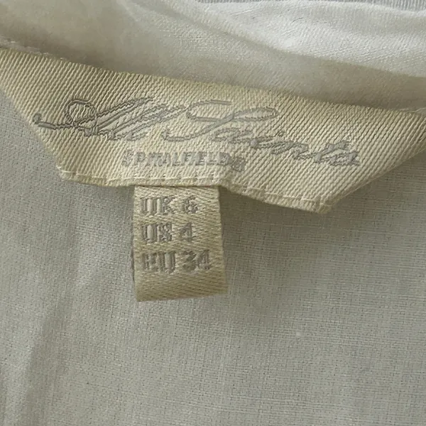 AllSaints White Cotton Pin Tuck V Neck 3/4 Sleeve Tunic Shirt US‎ 4 - Image 4