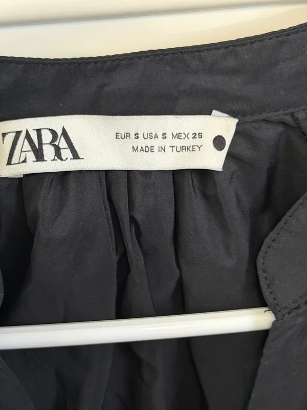 Zara Black V-Neck Long Sleeve Dress - Image 2