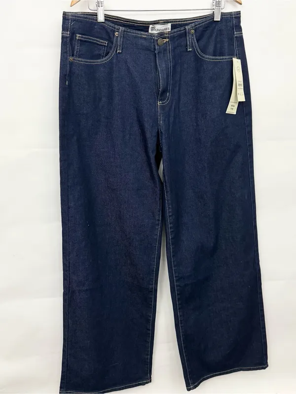 NWT No Boundaries Wide-Leg Baggy Dark Blue Women's Jeans Large 12-14 - Image 2