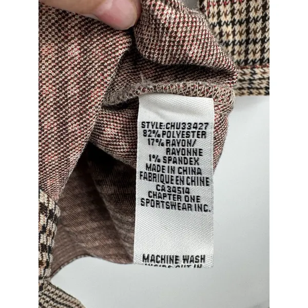 C By One Womens Houndstooth Plaid XL Brown Shacket Quiet Luxury Academia Casual - Image 6