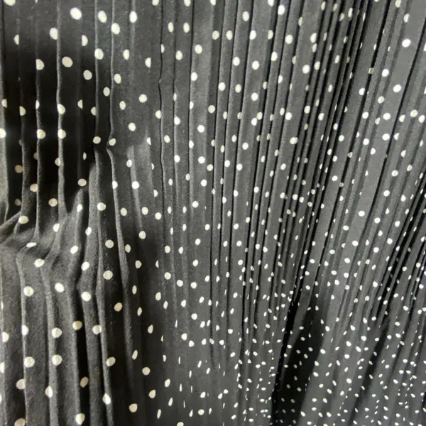Exlura Pleated Skirt Large Black Polka Dot Maxi Stretchy Swing‎ Flowy Feminine - Image 3