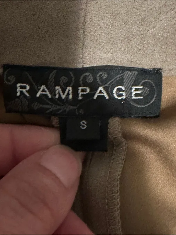 RAMPAGE Brown Tan Moto Faux Suede Asymmetrical Zip Up Pockets SleevesJacket Sz S - Image 11