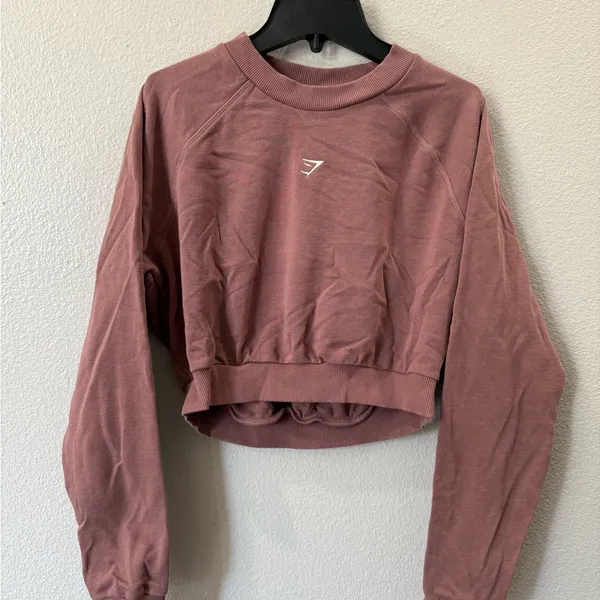 Gymshark Cropped Sweatshirt Mauve Dusty Purple | Small |Athleisure Crop Pullover - Image 3