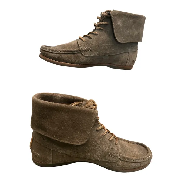 Frye Quincy Chukka Brown Suede Leather Laced Boat Deck‎ Boots shoes Sz 7 M - Image 8