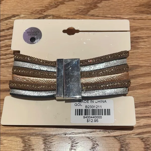 BKE Shimmering Metallic Headband Trio - Image 2