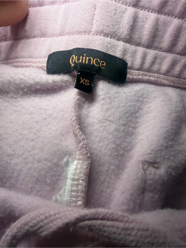 Quince High Rise SuperSoft Fleece Cropped Wide Leg Pants Pink XS - Image 4
