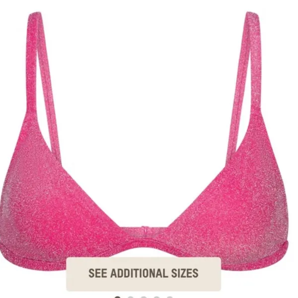 SKIMS Glitter Triangle Top Swim NWT Magenta SOLD OUT 4X (can fit XL/D/DD) - Image 6
