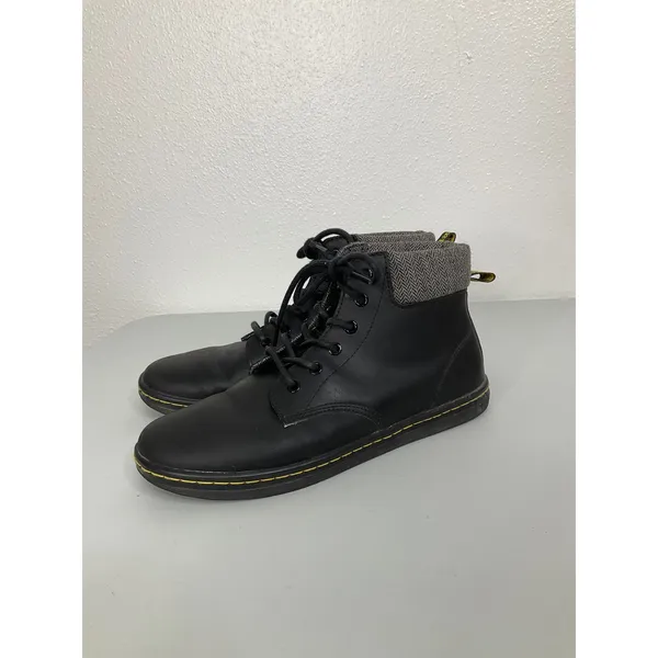 Dr. Martens Maelly Black Leather Herringbone Collar Boots Womens 9‎ US L JY004 - Image 3