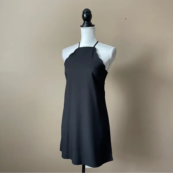 LULU'S | Black Scalloped Endlessly Endearing Mini Dress Sz XS - Image 6