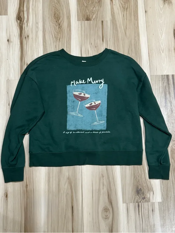 Anthropologie Maeve x Natalia Bagniewska Cocktail Sweatshirt Women’s Medium - Image 2
