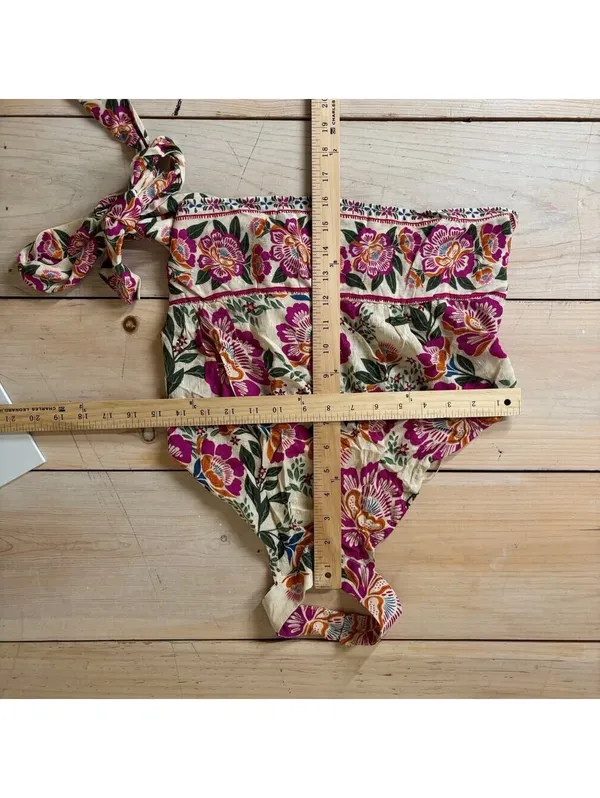 Nicole Miller Artelier NWOT Women's Boho Floral Halter Blouse Size XS - Image 3