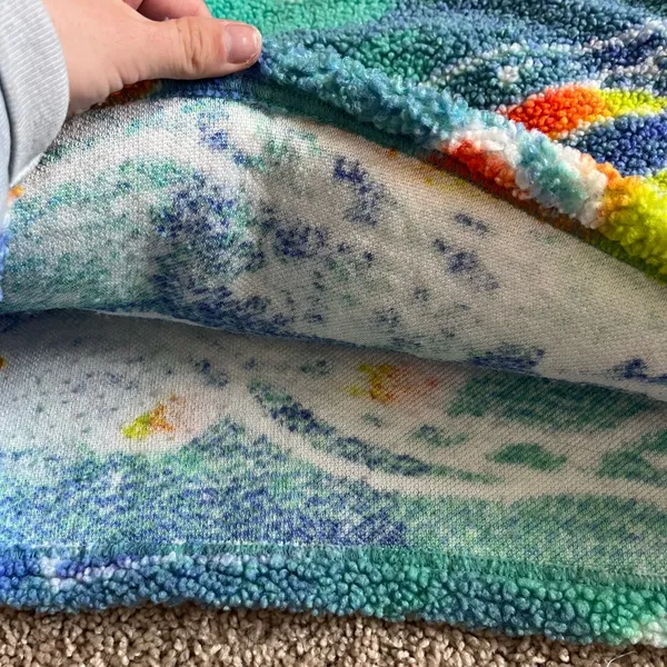 Teal and blue Colorful Fleece Hoodie sweater avatar pandora disney washed - Image 4