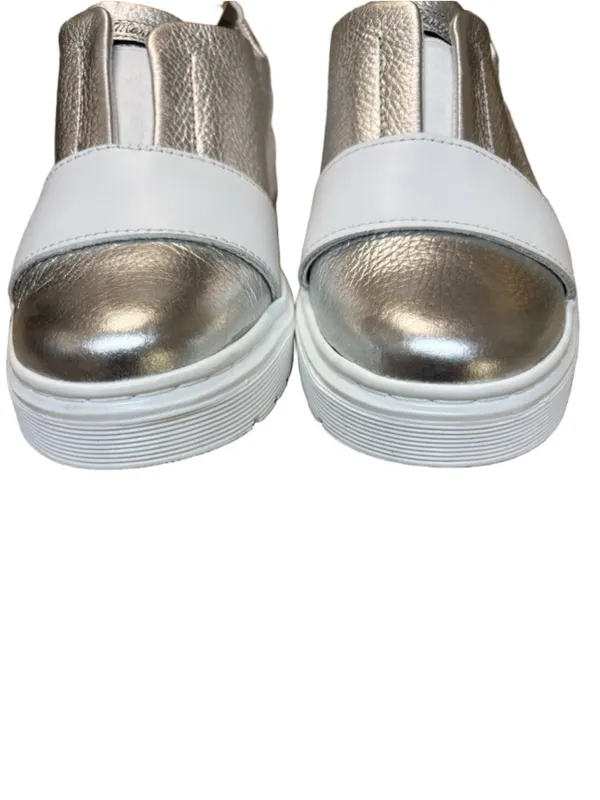 Dr. Martens Lylah Metallic Silver Slip-On Sneakers - Size 6 NWT - Image 3