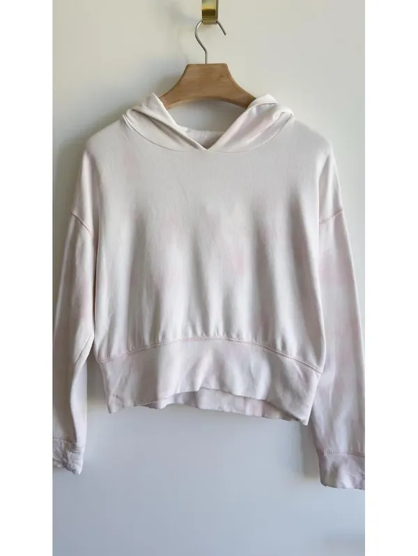 OFFLINE by Aerie OTT Cropped Tie Dye Hoodie Pink Fleece Pullover Small - Image 2
