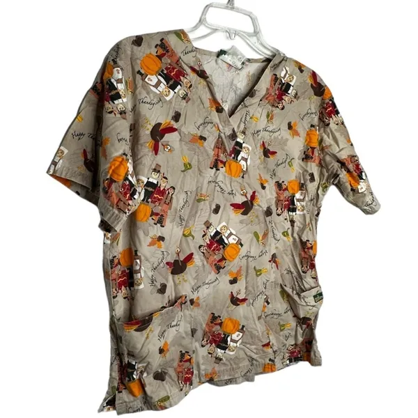 UA Scrubs Thanksgiving‎ Scrub Shirt - Image 3