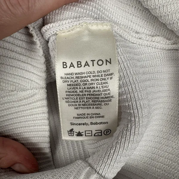 Babaton Aritzia Ribbed‎ Tank Top Womens 2XS White Sleeveless Stretch Minimalist - Image 5