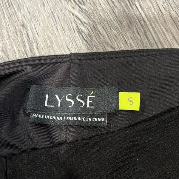 Lysse black stretch dress cropped pants with small side ankle slit hem - S - Image 11