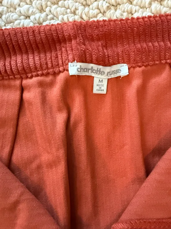 Charlotte Russe Women's Corduroy Button-Front Mini Skirt in Rust - Image 4