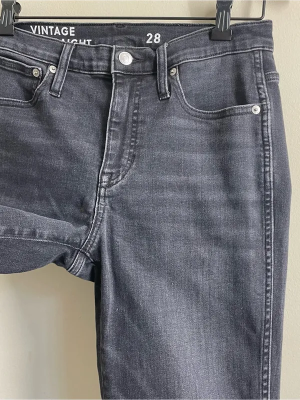 J.Crew Vintage Slim Straight Jeans Women’s 28 Charcoal Black Ankle Crop - Image 6