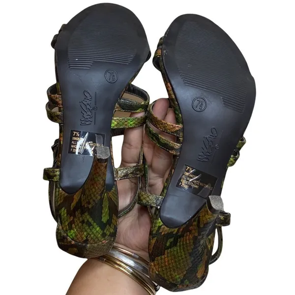 MOSSIMO Snakeskin‎ Strappy Heels Sling Back Sandals 7.5 - Image 7