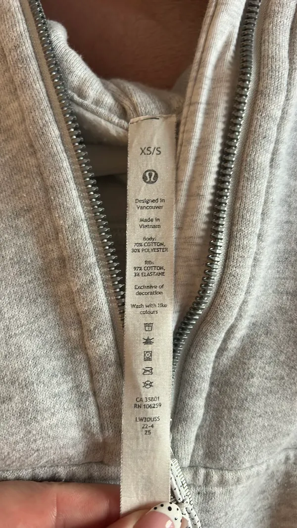 Light Heather Grey Lululemon Scuba Half-Zip - Image 4