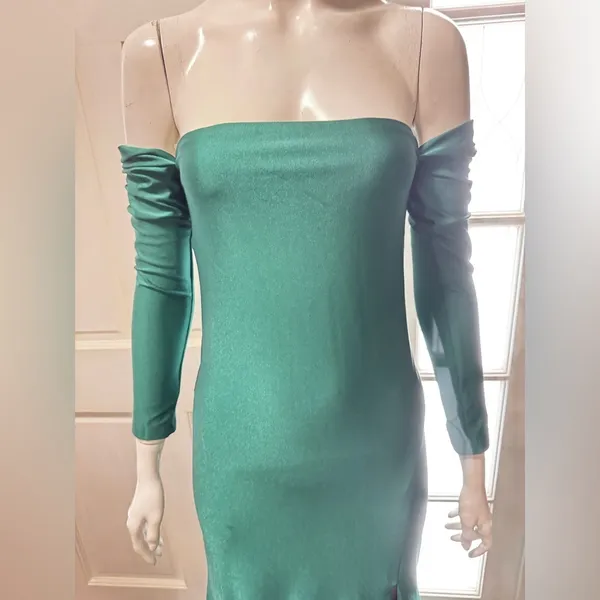 ATRIA COUTURE Long Forest Green Evening/Formal Dress Size Large P-35 - Image 6