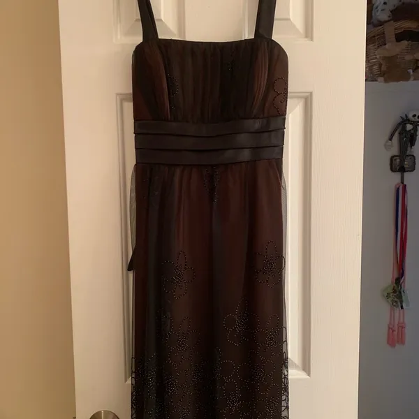 Kathy Roberts Brown and Black Midi Dress Size 8 - Image 3