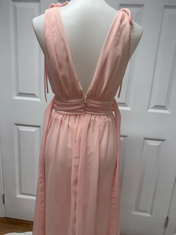 Lucy in the Sky Chiffon Slit Maxi Dress in Rose Blush- NEW Without Tag - Size S. - Image 4