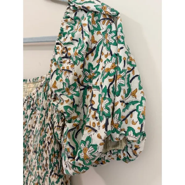 Tuckernuck Anna Cate Floral Smocked Maxi Dress‎ Womens Small Puff Sleeve Cotton - Image 5