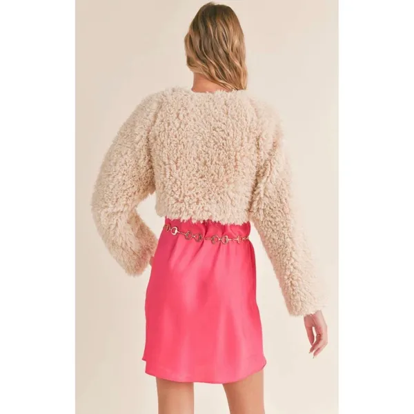 sadie & sage janae faux fur cropped jacket y2k - Image 8