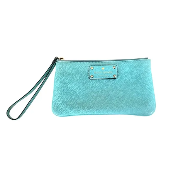 Kate Spade Chrissy Berkshire Wristlet Purse Wallet Blue Leather - Image 2