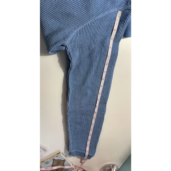 Pennant Sportswear Blue Ribbed Long Sleeve Top Paradise‎ Graphic Women's Small - Image 7
