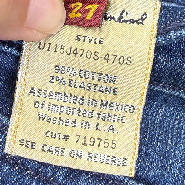 7 For All Mankind dojo Wide Leg Flare Jeans Dark Wash Blue U115J470S Size 27 - Image 7