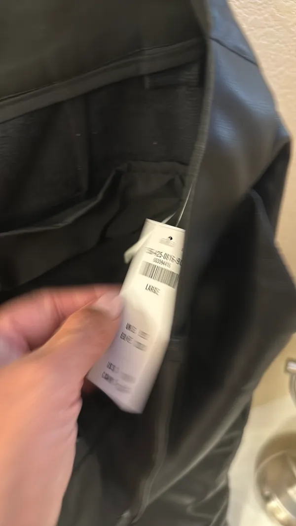 Abercrombie Black Vegan Leather Curve Love Trousers - Image 3
