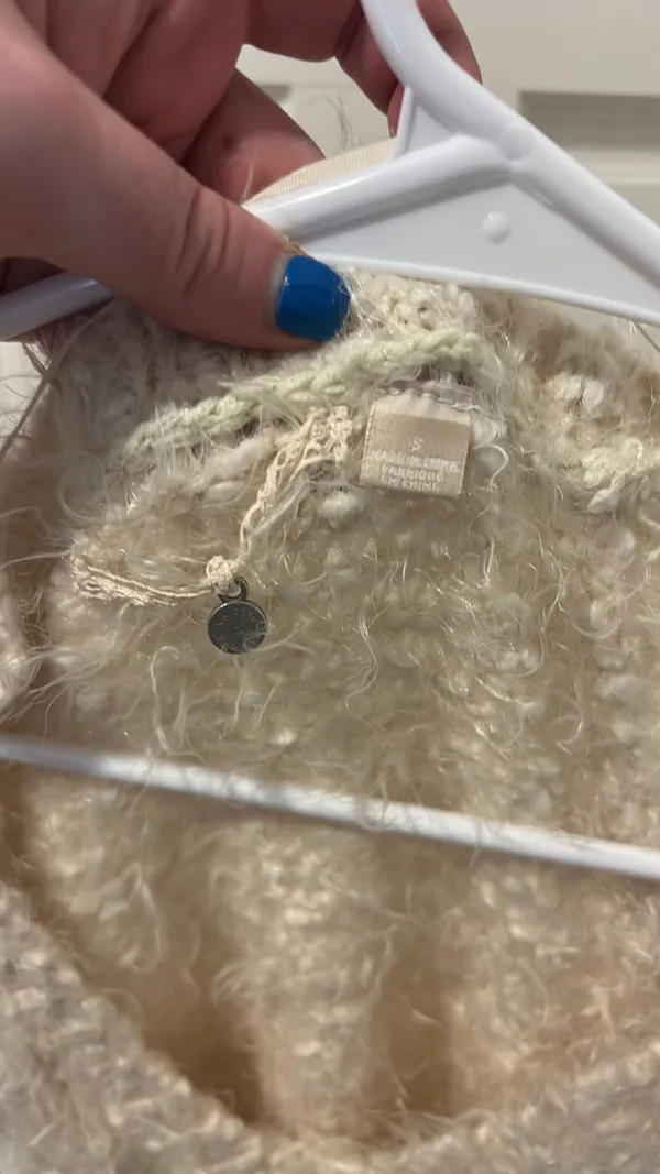 Anthropologie Knitted & Knotted Sweater Cardigan Wool‎ Blend Fuzzy Small - Image 2