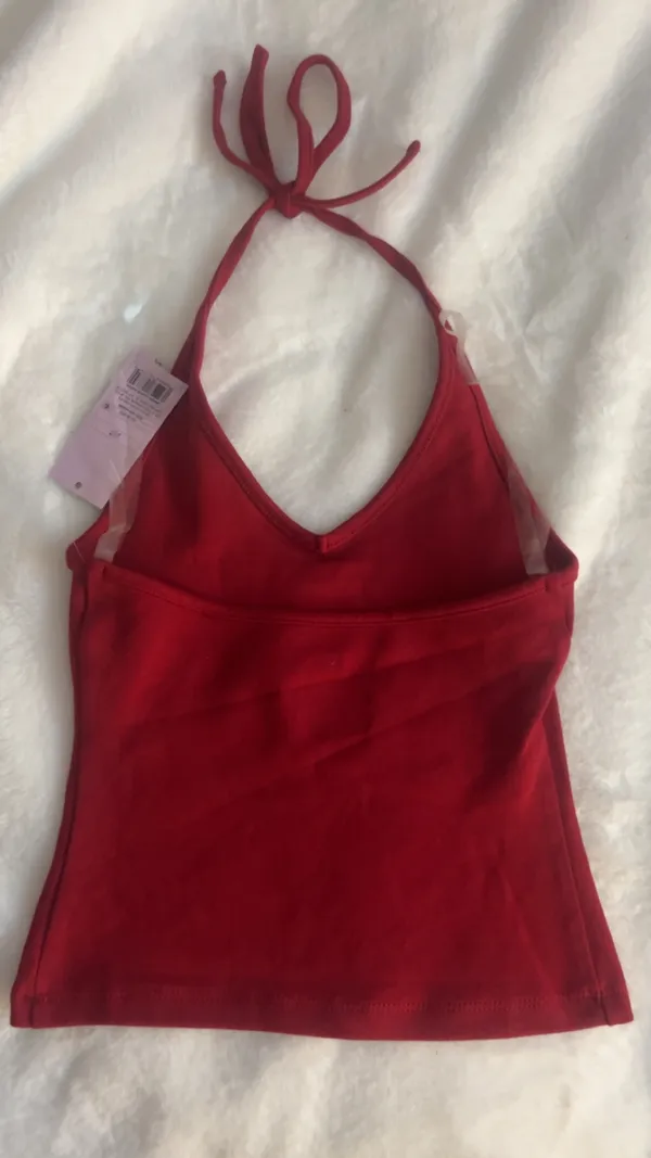 XS  Red Target Halter Top - Image 2