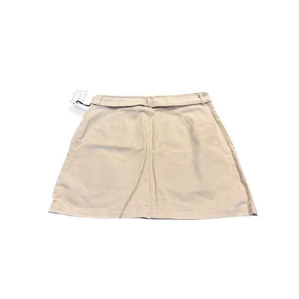 1. STATE Linen Blend Belted Mini Pencil Skirt White Swan Size 4 - Image 2