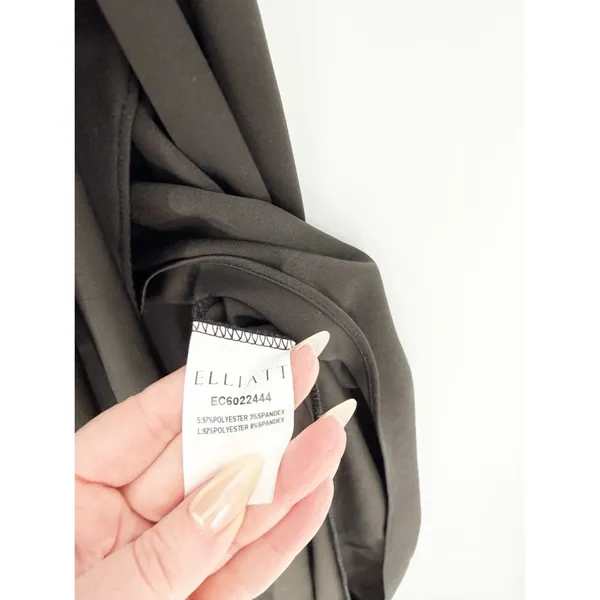 Elliatt Biarritz Satin One Shoulder Maxi Dress Women's Size S Black‎ Formal - Image 6