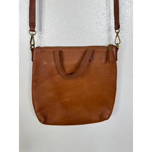 Madewell Transport Crossbody Bag English Saddle Brown Leather Monogram SEB - Image 7