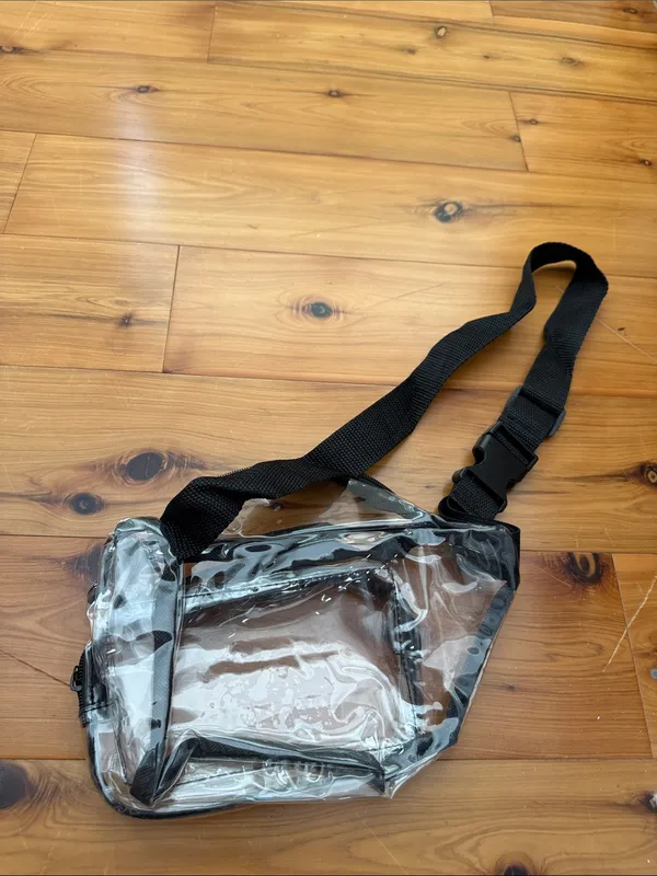 Clear and Black Trim Belt Bag - Transparent Waist Pack gameday bag - Image 2
