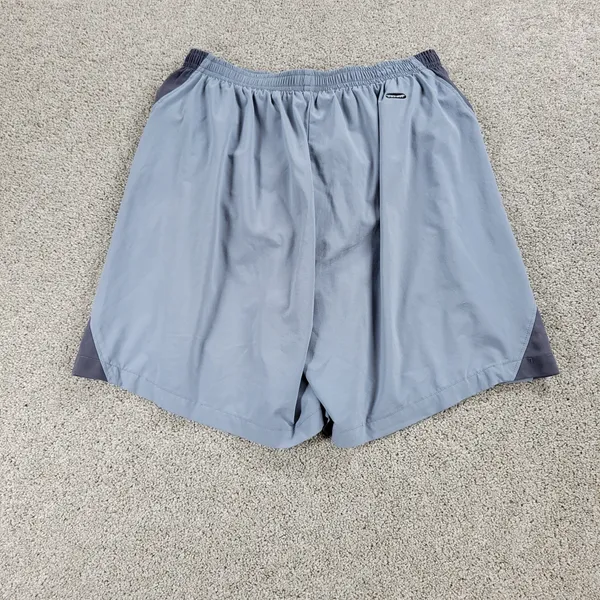 Nike Womens Dri Fit Shorts M Blue Gray Brief Lined Gym Running Active Pull On - Image 2