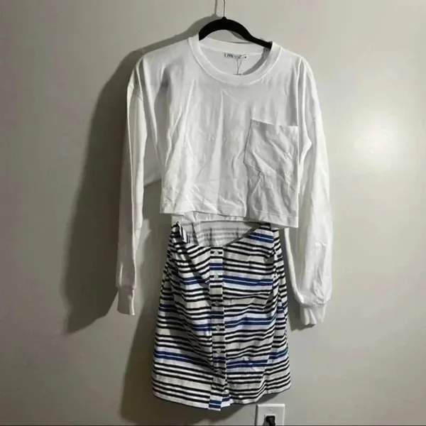 Zara contrast dress with cutout detail Casual medium - Image 3