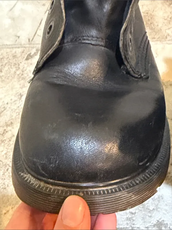Women’s Dr Martens Vintage Black Leather Lace-Up Combat Boots without Shoe Laces - Image 10