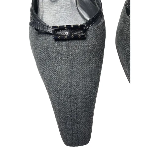 Gray Wool Mules Slip On Women EU 40‎ US 9 Unbranded - Image 3