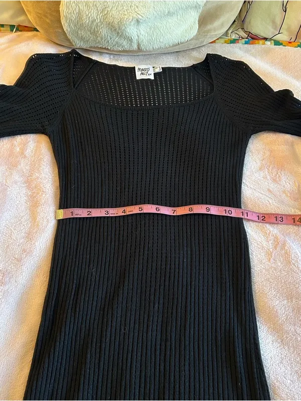 Princess Polly black semi sheer long sleeve fishnet maxi dress coverup 8 bodycon - Image 10