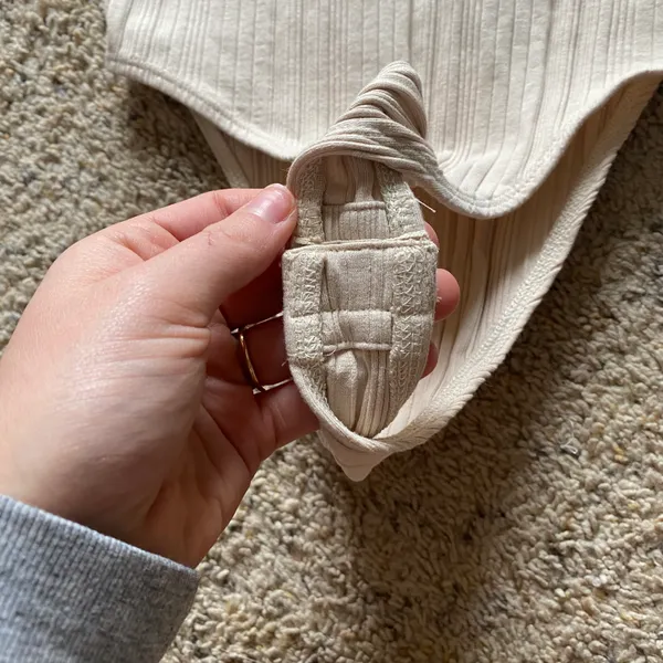 ‼️Zara Beige Ribbed Halter Neck Bodysuit‼️ - Image 3