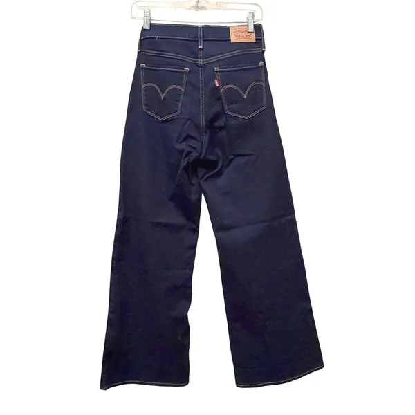 NWOT Levi's 318 Shaping Wide Leg Jeans Dark Wash 27x32 Mid Rise Denim‎ - Image 7